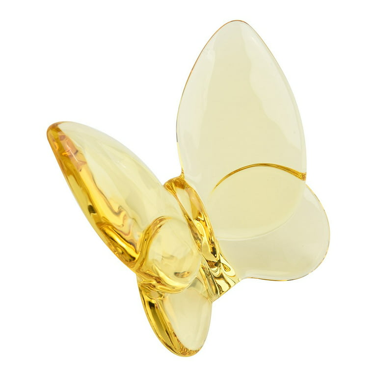 Mduoduo Crystal Flying Butterfly Glass Lucky Butterfly Ornament Vibrantly  Home Decor Yellow 
