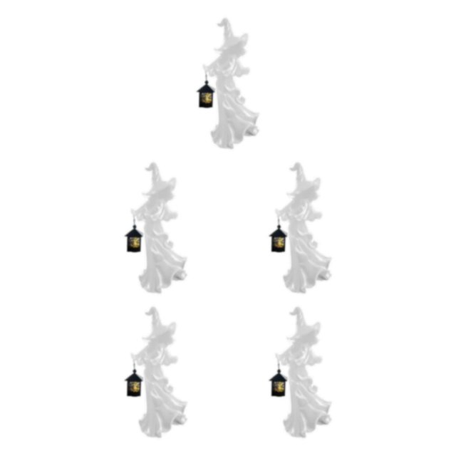 Shengyu Durable Halloween Ghosts Statue - Unique Production Suitable For Indoor And Outdoor Decoration Resin white 5Set