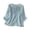 Blue, variant on Staron Women's Casual Embroidered Button Blouse 3/4 Sleeve Round Neck Linen-Look Top with Floral Embroidery, Yellow M