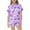 Purple, variant on Kiijoy Girls Pajamas Ocean Graphic Print Short Sleeve Button Top Shorts Homewear, Sizes 2-13