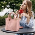 thumbnail image 6 of Canvas Tote Bag,Small Mini Totes Bags with Zipper for Women,Crossbody Purse with Pockets,Multi-Pocket for Work,Shopping,Daily Casual Use,Pink, 6 of 9