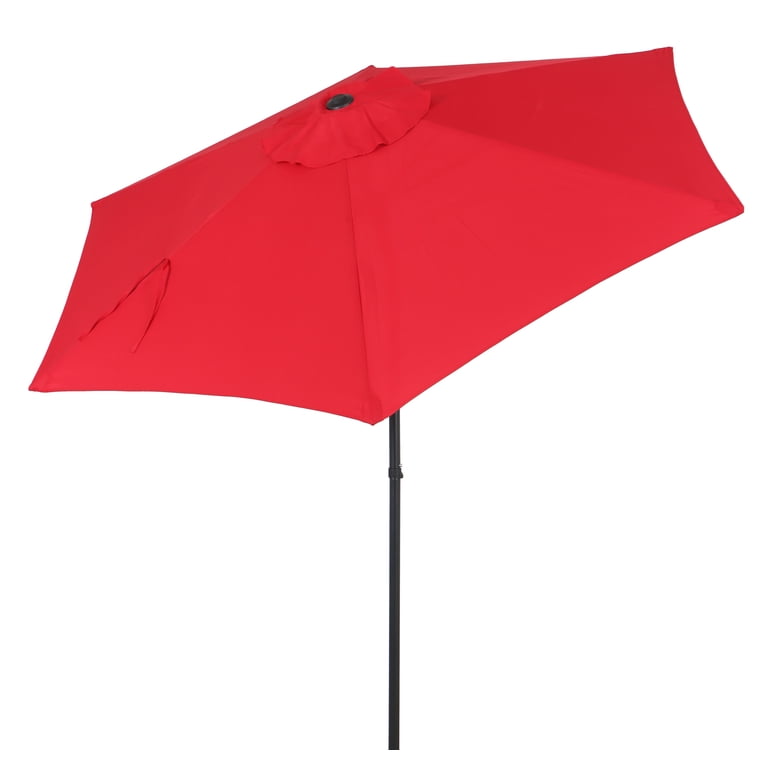 costco large patio umbrella SunVilla 11' Round Cabana Stripe Aluminum Market Umbrella