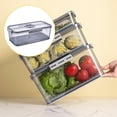 thumbnail image 3 of DOLITY Freezer Food Containers with Airtight Lids & Drain Tray Gray 32.5x17.5x11cm, 3 of 7