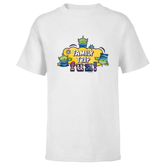 Disney and Pixar’s Toy Story Aliens Family Trip Fun Vacation - Short Sleeve T-Shirt for Kids - Customized-White