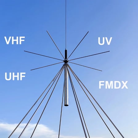 Diamond D3000N Discone Antenna - 25-3000MHz Wideband for VHF/UHF, SDR & Scanner - Compatible with PL-259/SO-239 Connectors