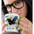 thumbnail image 2 of 3drose, Butterfly on Flowers, Striped Blue Crow Butterfly - Us48 Dgu0552 - Darrell Gulin, 11oz Two-tone Green Mug, 2 of 6