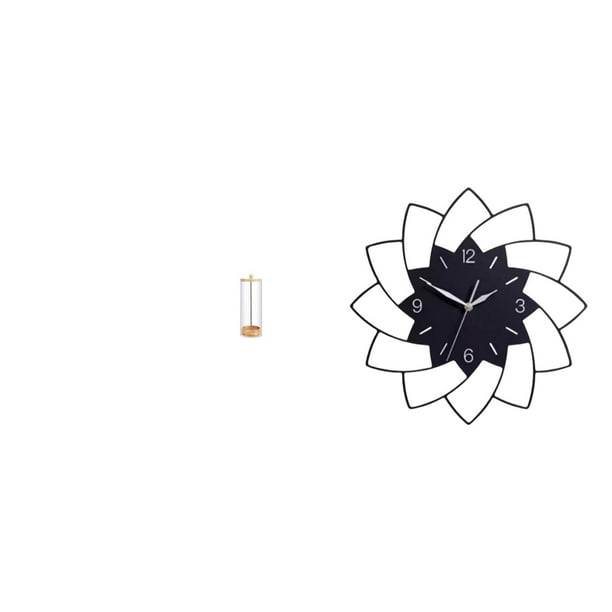 Soporte para pajitas,Dispensador de pajitas de acrílico para mostrador,Reloj de pared grande,Reloj de pared acrílico silencioso,sin tictac,Reloj de pared grande para oficina,silencioso,fácil