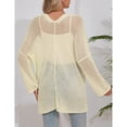 thumbnail image 4 of Women's Open-Front Long Sleeve Mesh Knit Cardigan with Pockets, 4 of 5