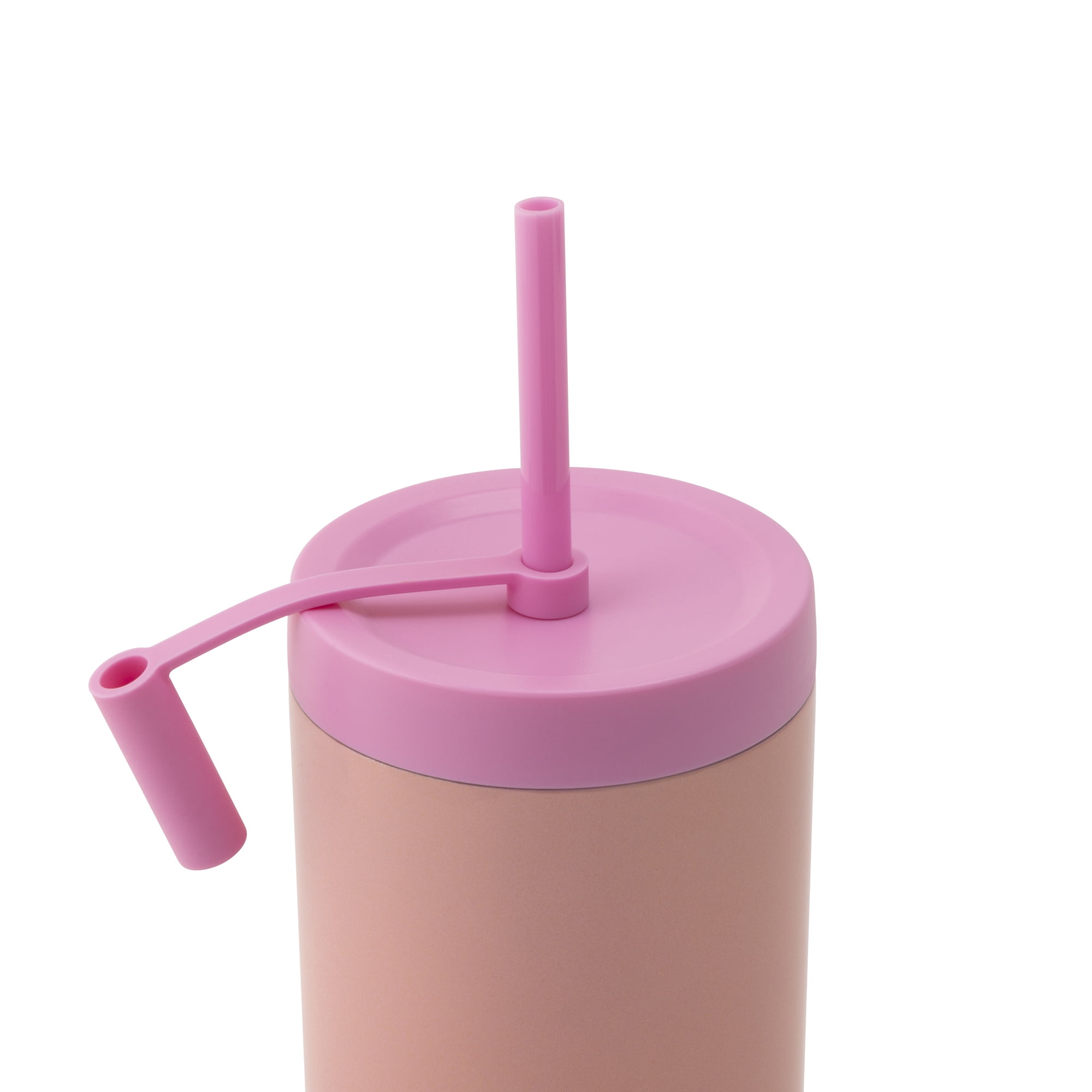 Thyme & Table 24oz Stainless Steel Auden Tumbler with Straw, Rose Ombre Shimmer