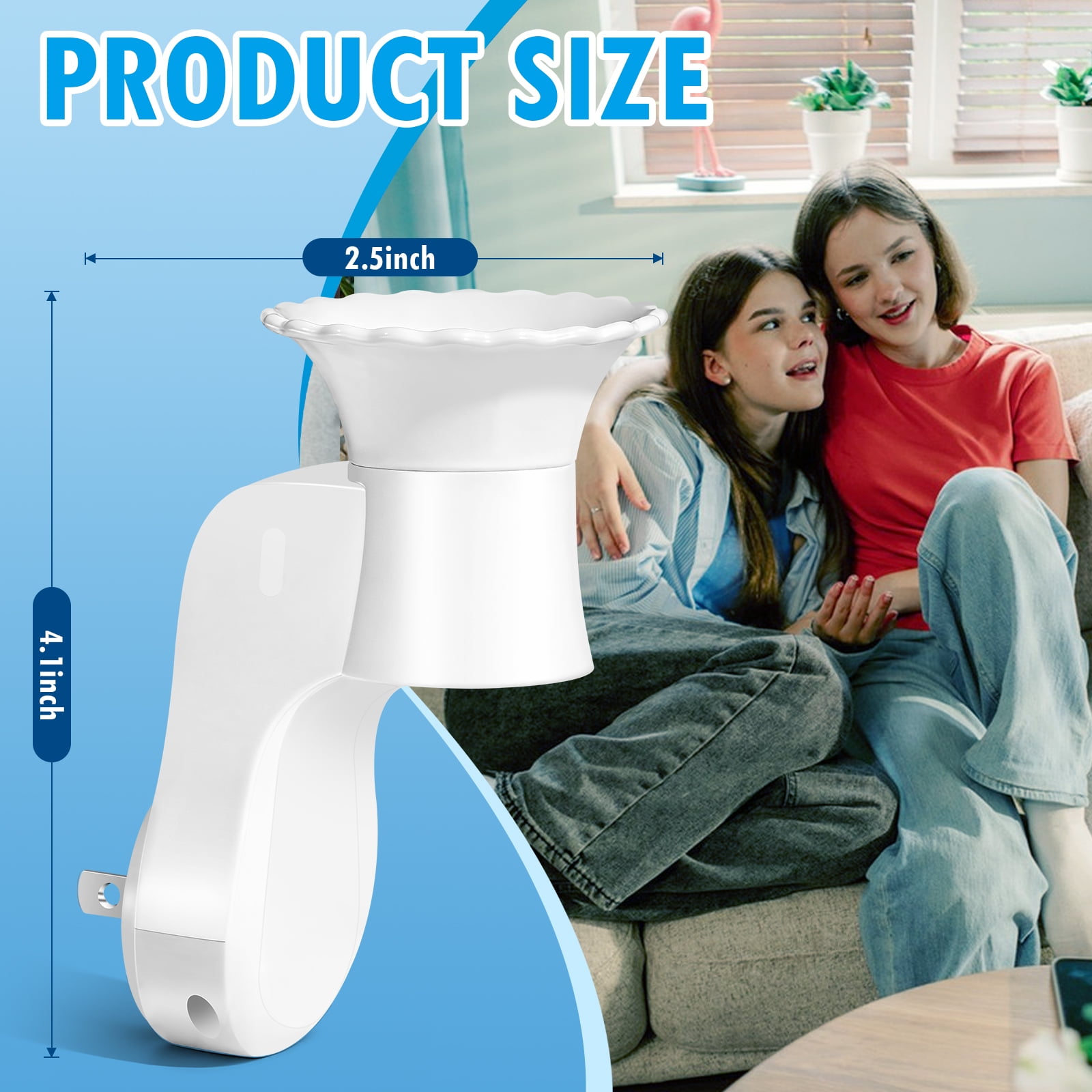 2 Pcs Wall Fragrance Plug in Compatible with Bath&Body Works WallFlower Refills, ETL Certified, Rotatable Fragrance Diffuser Plug for Home, Office
