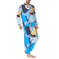 thumbnail image 2 of Johaoi Bluey Print Pajama Set Men Long Sleeve Sleepwear Button Down Loungewear Pj Set with Long Pants-Large, 2 of 7