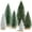 6pcs Green+silver, variant on Ayieyill 6Pcs Artificial Mini Christmas Tree Sisal Snow Trees Bottle Brush Christmas Trees Pine Trees Ornaments with Wooden Base for Christmas Party Decoration((Green, Double Colors))