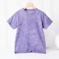 thumbnail image 2 of NIEWTR Kids Summer Batik Printed T-Shirts Quick Drying Short Sleeve Casual Tops for Boys Girls(Purple,8-9 Years), 2 of 5