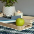 thumbnail image 6 of Oslo 3 Piece Rounded Edge Tray Set, Foxglove Wood, Natural Grain, Clear Stain, Cut Out Handles, Rectangular, 11.75, 15.75 and 19.75 Inches, 6 of 6