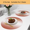 thumbnail image 5 of Red Ombre Round 13 Inch Placemats Set of 2, Modern Gradient Abstract Art HeatResistant Non Slip Place Mats for Dining Table, Wipeable Braided Kitchen Table Mats for Housewarming, 5 of 9