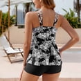 thumbnail image 7 of CALAFEBILA Womens Swimwear Tankini 2 Piece Modest Pleated Summer Pools Floral Print Bathing Suits, 7 of 7
