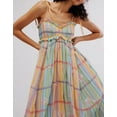 thumbnail image 2 of Brewee Women 2024 Summer Floral Print Boho Dress Spaghetti Straps Ruffle A Line Beach Long Maxi Dress, 2 of 8