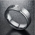 thumbnail image 2 of 8mm Hammered Tungsten Carbide Rings for Men Women Sliver Plated Edges Comfort Fit Size 7-12, 2 of 4