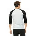 thumbnail image 3 of Men's 3/4 Sleeve Crew Neck Baseball Shirt, Casual Dynamic Cotton Raglan T Shirts, Black/White L, 1 Pack, 3 of 7