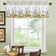 thumbnail image 3 of Rdsfhsp Spring Summer Flower Curtain Valance for Kitchen, Sunflower Eucalyptus Leaf Lavender Rod Pocket Valances Windows Treatments Curtains for Living Room Bedroom Decoration 54" x 18", 3 of 5