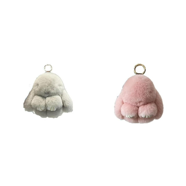 (2-Pack) Rinsvye Keychain Bunny Lu Wrist Strap for Keys Keychain Cute Bunny Keychain Wallets for Keys Bunny Keychain Pl Ush