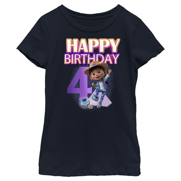 Girl's Ridley Jones Ridley 4th Birthday  Graphic Tee Navy Blue Small