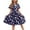 Navy Floral, variant on Arshiner Girls Dresses Summer Ruffle Sleeve Flowy Swing Elastic Waist Party Valentines' Day Dress for Kids