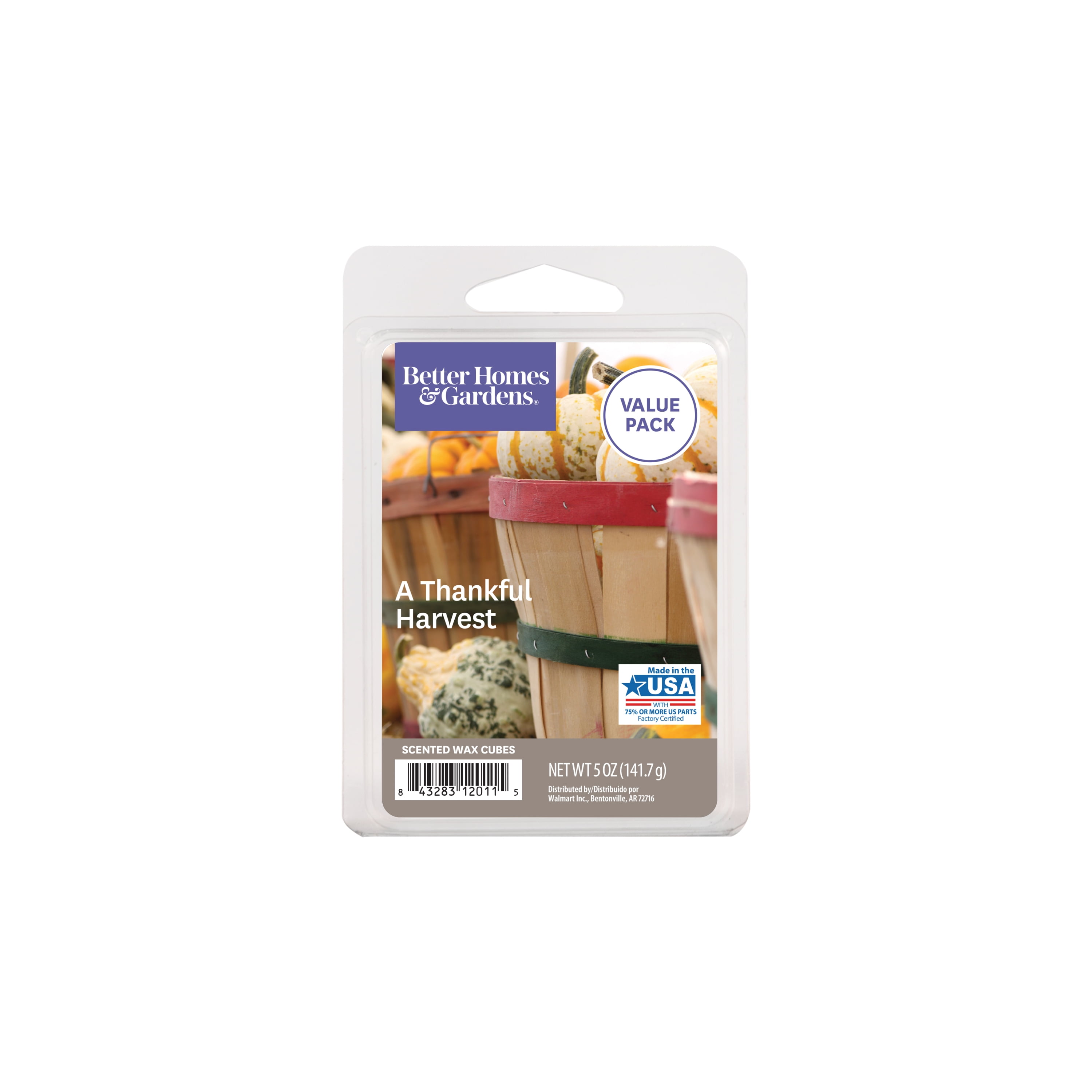 A Thankful Harvest Scented Wax Melts, Better Homes & Gardens, 5 oz