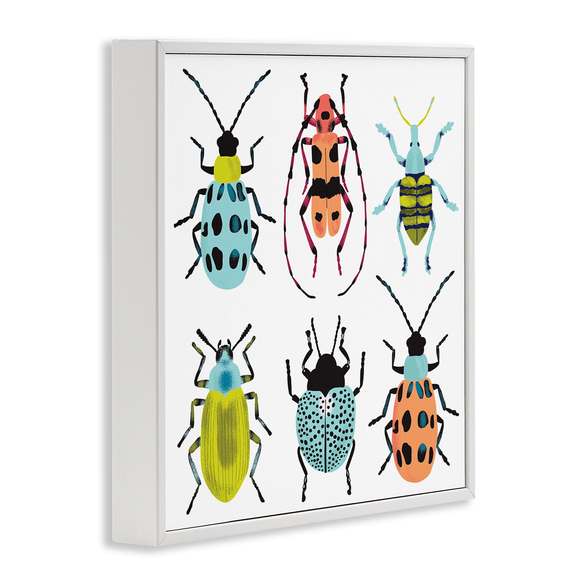 Stupell Industries Beetles & Bugs Collection White Framed Giclee Art, design by Metka Hiti