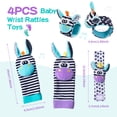 thumbnail image 6 of Wrist Rattle Foot Finder Socks Set for Baby Arm Hand Rattle Feet Leg Ankle Socks Newborn Soft Sensory Toys Baby Socks Newborn Rattles Toys Easter Gifts 0-3 6-12 Months Infant Girl Boy, 6 of 6