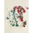 thumbnail image 3 of Cenuakty Boy Christmas Romper Zip Front Print Crew Neck Long Sleeve Jumpsuit, 3 of 9
