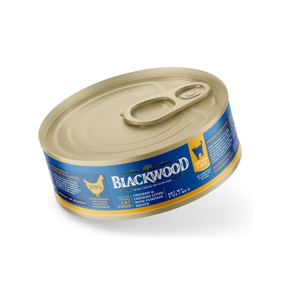 Blackwood Grain-Free  Chicken & Chicken Liver with Pumpkin Recipe Wet Cat Food, 3 oz. Can