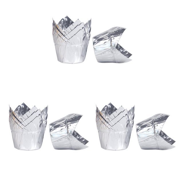 Yuarrent 50 piezas de tazas para magdalenas, pan, a prueba de aceite, resistentes al calor, revestimientos para hornear magdalenas, envoltorios, Type4 NO4