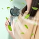 thumbnail image 1 of Ventilador de mano recargable por USB | Miniventilador portátil de escritorio con base | 3 velocidades, silencioso y potente | Diseño elegante para viajes, escuela y maquillaje | Rosa, verde y blanco, 1 of 6