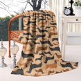 thumbnail image 2 of Retro Style Dachshunds Blanket,Comfortable Soft Flannel Throw Blanket,All Season,Warm Lightweight Blankets for Sofa Bed Couch Living Room Chair,60"x80"(150x200cm), 2 of 4