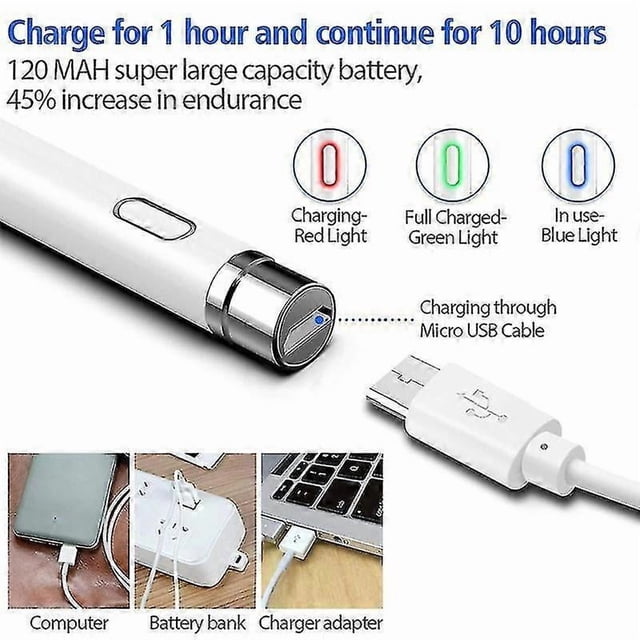 2024 for Pro 11 12.9 10.5 9.7 2018 2017 Press Pen Smart Pencil for Mini 5 4 Air 1 2 3 Tablet
