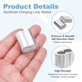 thumbnail image 3 of Uxcell Aluminum Crimping Loop Sleeve, Double Hole Cable Ferrule for Rope 5/16"(8mm), 3 of 7