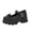 Black, variant on Women's Fashionable And Casual All-Match Spring And Summer Large-Size Outer-Wearing Thick-Soled College-Style High-Heeled Loafers Shoes Black 7