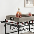 thumbnail image 3 of 3-Tier Metal Rolling Bar Cart with Wine Rack and Removable Tray, Gray Serving Cart for Kitchen, Dining Room and Living Room, 3 of 6
