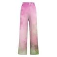 thumbnail image 3 of USNSM Casual Pants for Women Trendy Tie Dye Wide Leg Loose Pants Women Summer Beach High Waist Palazzo Trousers Pink M, 3 of 4