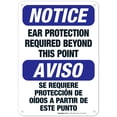 thumbnail image 1 of Bilingual Ear Protection Required Beyond This Point Sign, OSHA Sign, 10x7 Aluminum, 1 of 1