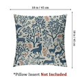 thumbnail image 4 of Woodland Fluffy Throw Pillow Cushion Cover, Forest Animal and Floral Element Silhouettes in Blue Birds Bunnies Fox Deer, Decorative Square Accent Pillow Case, Violet Blue White, 4 of 7