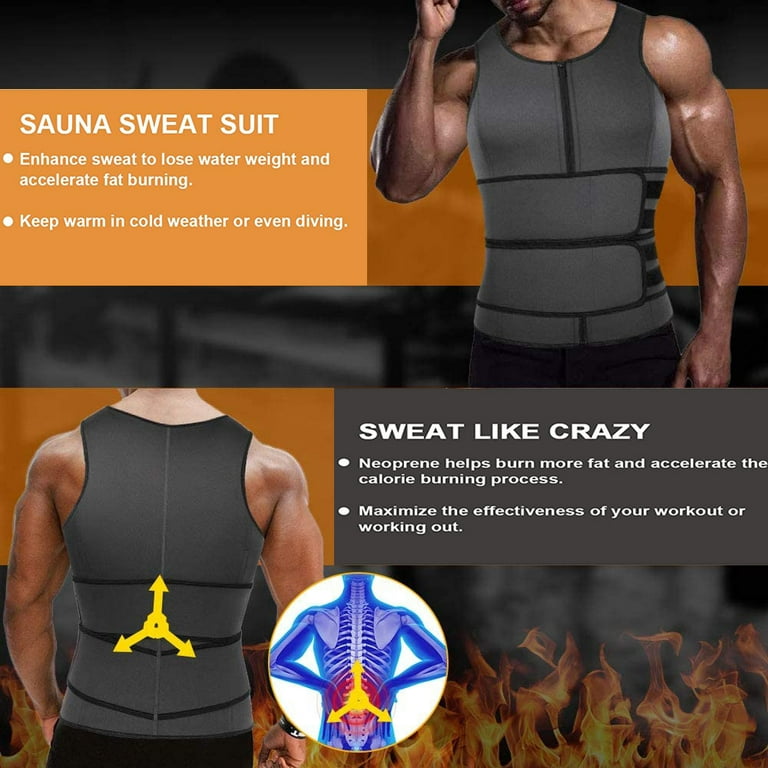 Men's Gym Neoprene Vest Sauna Ultra Sweat T-Shirt Body Shaper