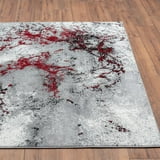 Luxe Weavers Modern Red 5x7 Abstract Area Rug, Stain Resistant Carpet ...