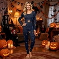 thumbnail image 2 of Matching Halloween Pajamas for Family Spiderweb Pumpkin Long Sleeve Spooky Pullover Pajamas & Ghost Bat Funny Jogger Sleep Pants, 2 of 6