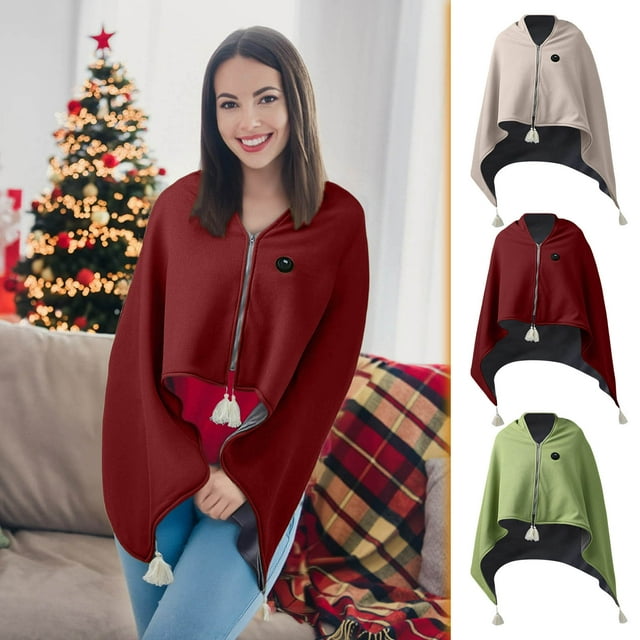 Sentmoon Heating Blanket Heated Throw Portable Shawl Portable Heating Blanket Heating USB Car Outdoor Camping Office Heating Blanket Washable Warm Body Heating Blanket Shawl