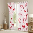thumbnail image 3 of Homewish Cute Cartoon Bowtie Black Out Curtains,Sweet Candy Cane Curtains Pack of 2 (42x63 Each),Red Bow Ribbon Bedroom Curtains For Girls Kids,Breathable Home Decor, 3 of 6