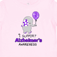 thumbnail image 4 of Inktastic I Support Alzheimer's Awareness Elephant with Purple Balloon Boys or Girls Baby T-Shirt, 4 of 5
