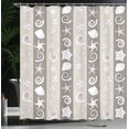 thumbnail image 3 of Ambesonne Nautical Shower Curtain, Sea Animals Shells Stripes, 69"Wx70"L, Taupe Coconut, 3 of 4