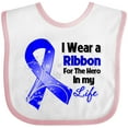 thumbnail image 3 of Inktastic Colon Cancer Ribbon Hero in My Life Boys or Girls Baby Bib, 3 of 4